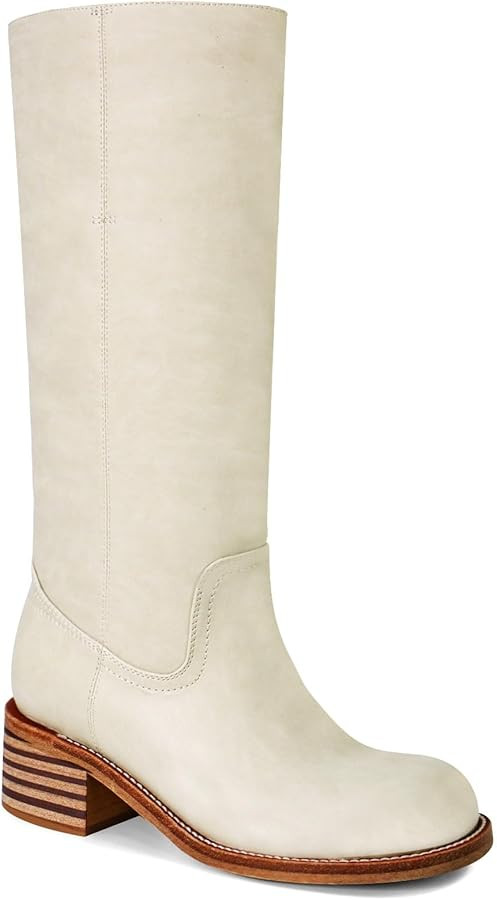 UBWDU Women's Knee High Boots Chunky Block Heel Long Boots Square Toe Low Heel Boots for Women | Amazon (US)