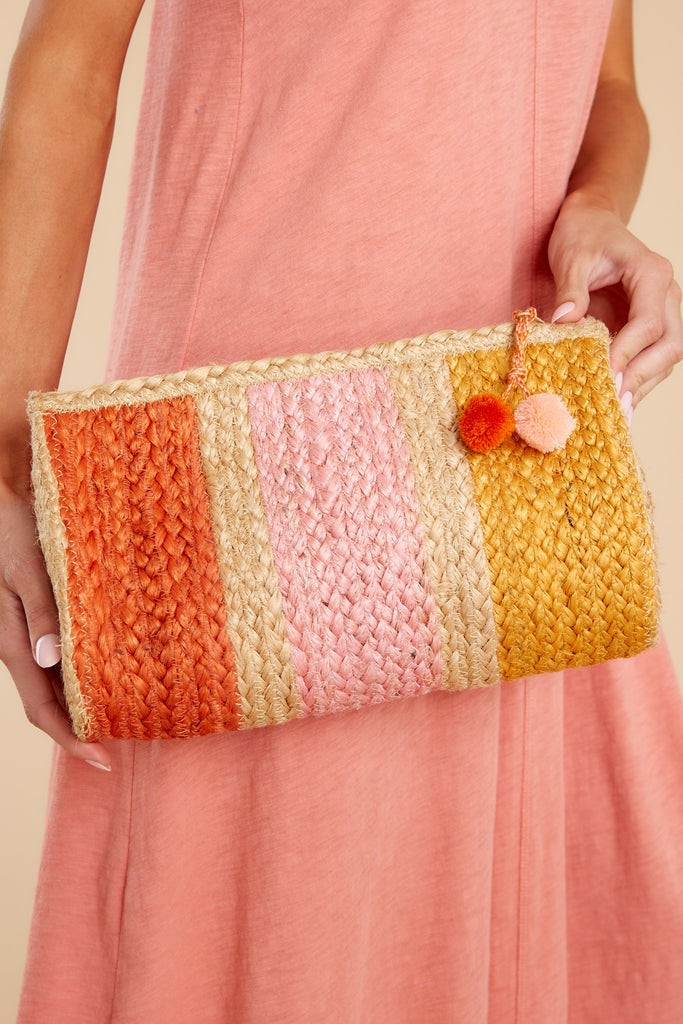 Catching Sunshine Natural Multi Clutch | Red Dress 