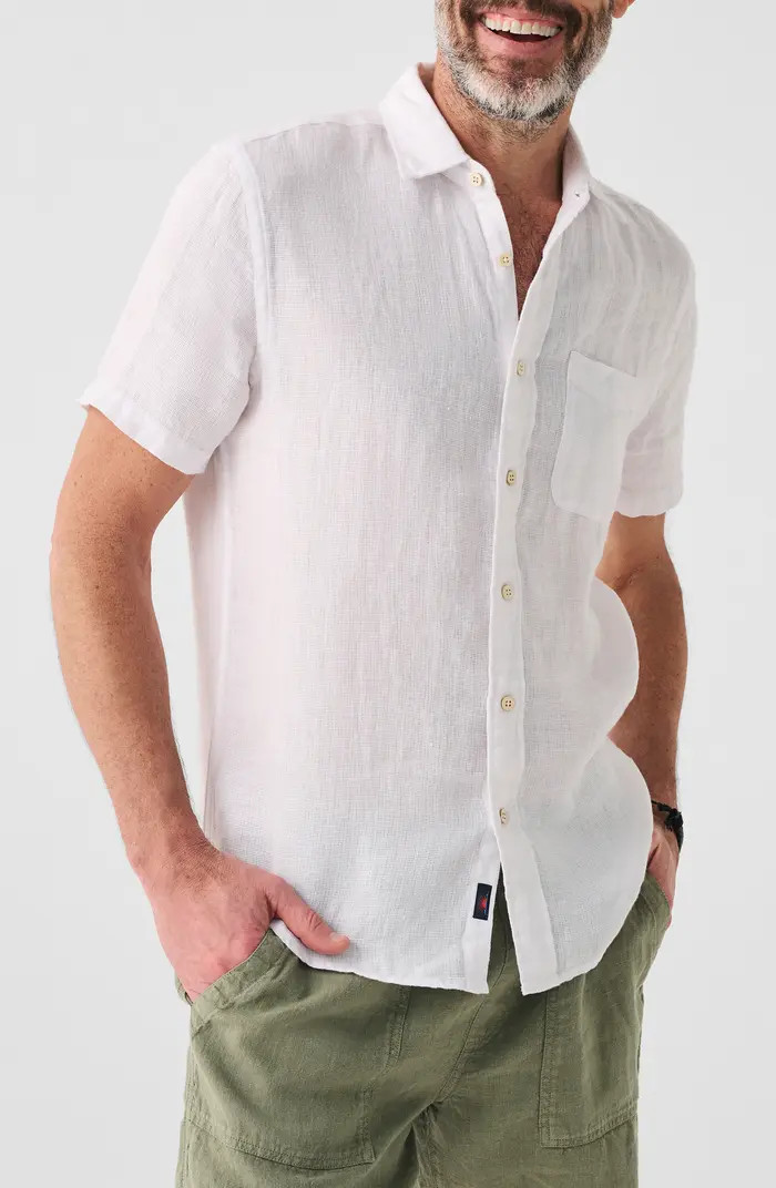 Palma Linen Short Sleeve Button-Up Shirt | Nordstrom