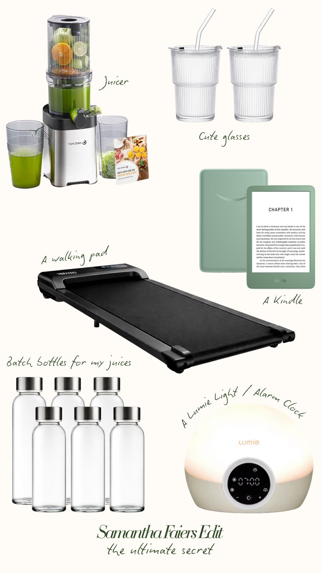 A Gentle January Reset 2.0 🥒

Juicer & Green Juices
💫Eating my skincare—nutrient-packed drinks for glowing skin & energy

Cute Glasses + Glass Straws
💫Stylish, sustainable & gut-friendly sipping

Kindle
💫Lightweight for my bag, nourishes the mind & supports daily reading

Walking Pad
💫Get steps in rain or shine, keeps my body moving & mood lifted

Batch Glass Bottles
💫Store fresh juices in style & reduce single-use plastic

Lumie Alarm Clock Light
💫Wake up naturally, boost energy & support circadian rhythm

Shop my January wellness essentials below.

#LTKfitness #LTKuk #LTKhome