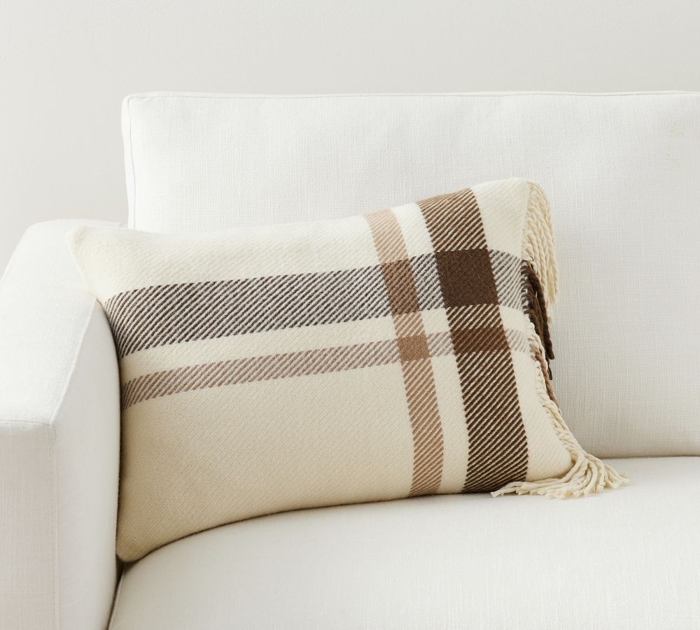 Willoughby Wool Plaid Lumbar Pillow Cover | Pottery Barn (US)