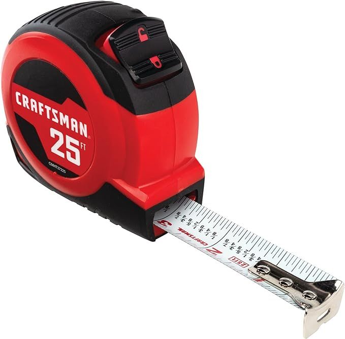 CRAFTSMAN 25-Ft Tape Measure with Fraction Markings, Retractable, Self-Locking Blade (CMHT37225) | Amazon (US)
