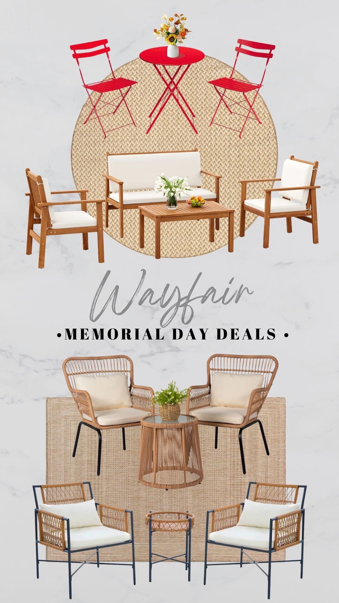 Wayfair Memorial Day sale patio sets  under $225 just bought one of these for my front porch!

#LTKSeasonal #LTKHome #LTKSaleAlert