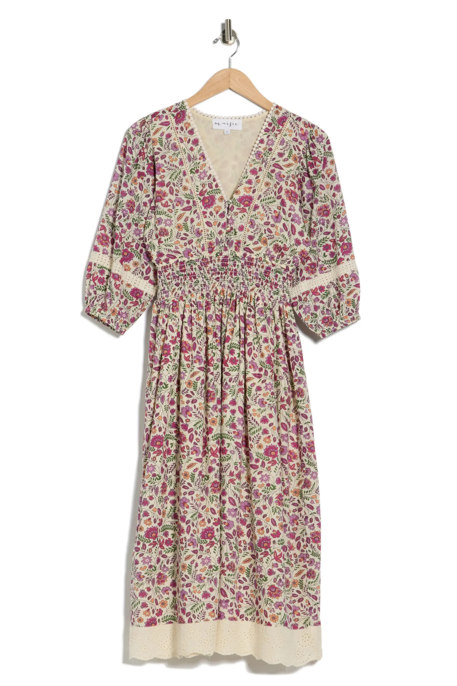 Floral Smocked Waist Midi Dress (Women) | Nordstromrack | Nordstrom Rack