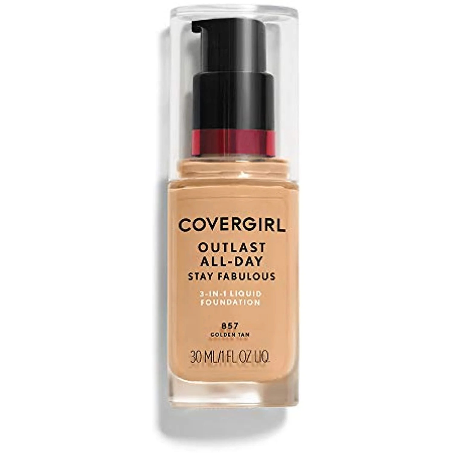 COVERGIRL - Outlast All-Day Stay Fabulous 3-in-1 Foundation, Golden Tan 857, 1 oz | Walmart (US)