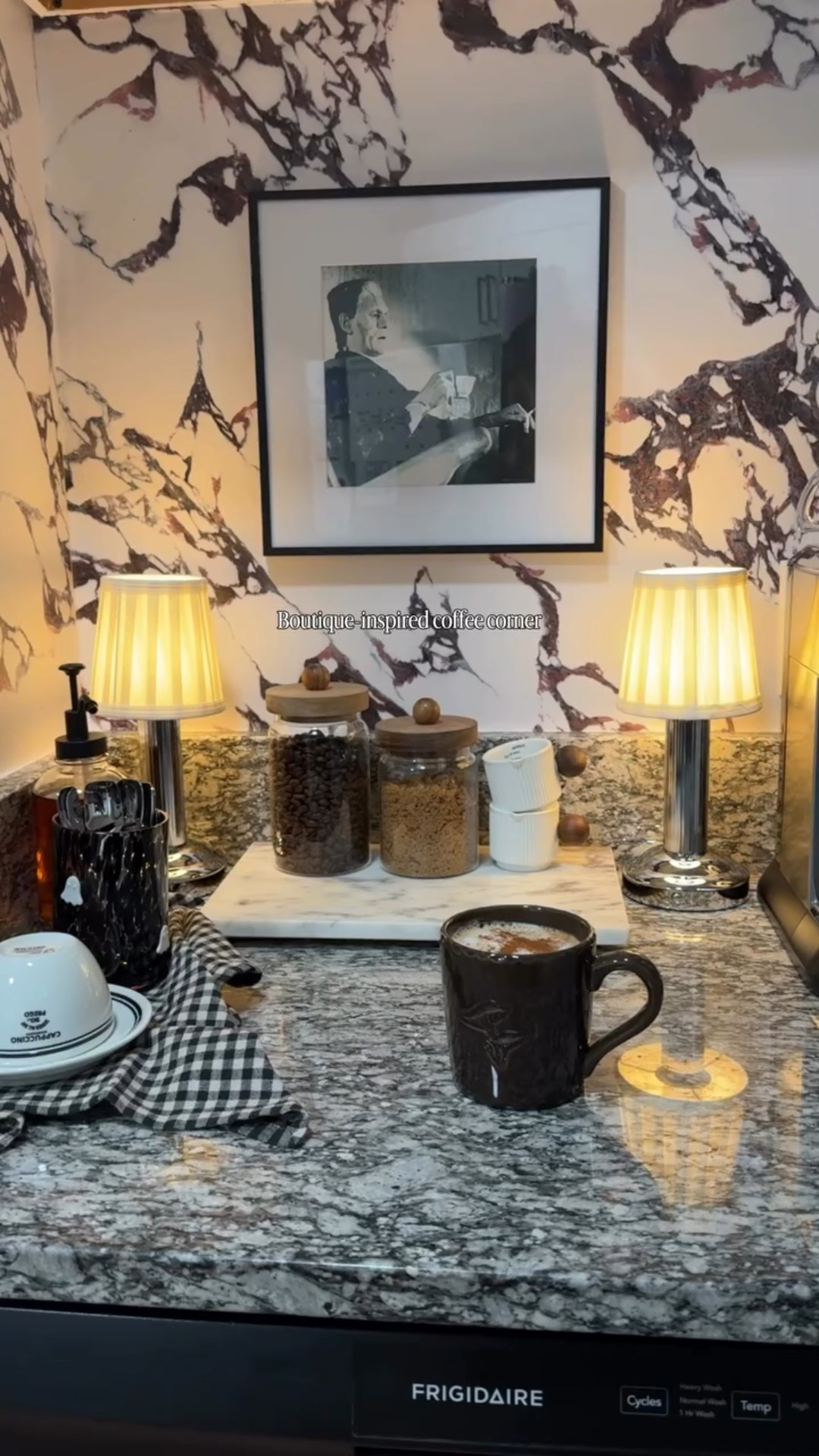 A little spooky, a little fall, a little boutique hotel vibes! ☕️🤎🍂
.
#coffeecorner #homecafevibes #cozyhomevibes #fallhomedecor #boutiquestyle #homedetails #wallpaperinspo #rentalfriendlydecor #smallspacestyle #diyhomedecor

#LTKHome #LTKSeasonal