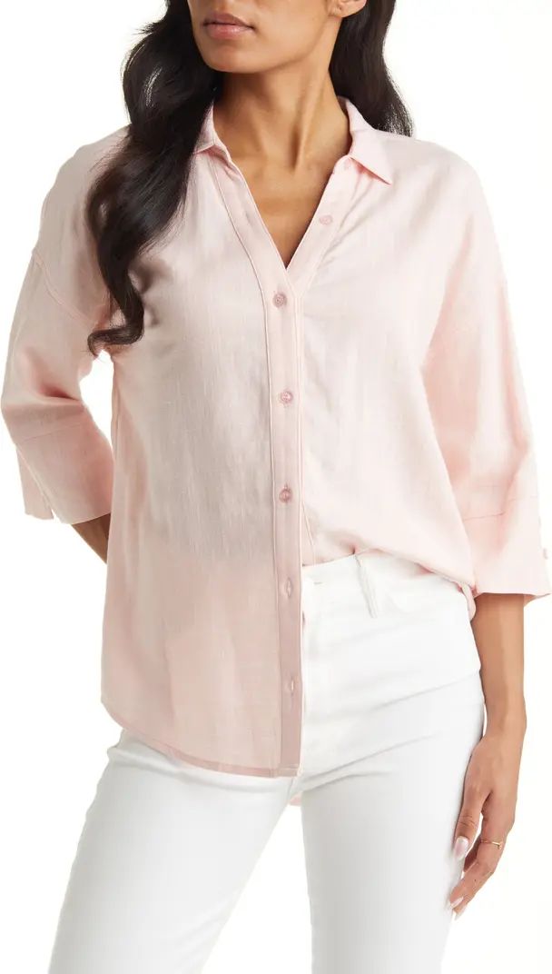 VICI Collection Cotton Linen Button-Up Shirt | Nordstrom | Nordstrom