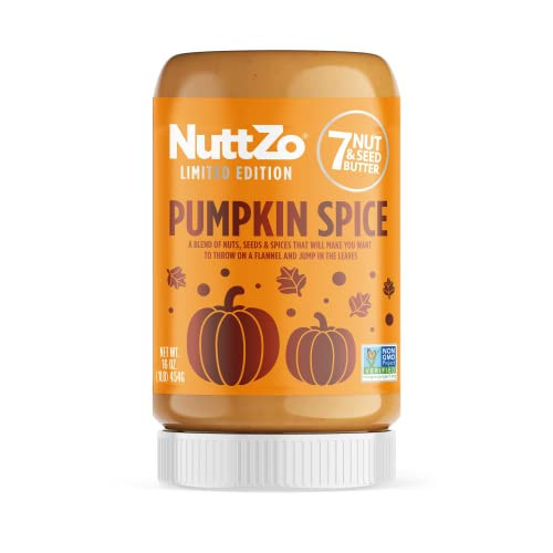 NuttZo Special Edition Pumpkin Spice - 7 Nut and Seed Butter | cashews, almonds, Brazil nuts, flax seeds, chia seeds, pumpkin seeds & hazelnuts |5 g of Protein, 16 oz Jar | Amazon (US)