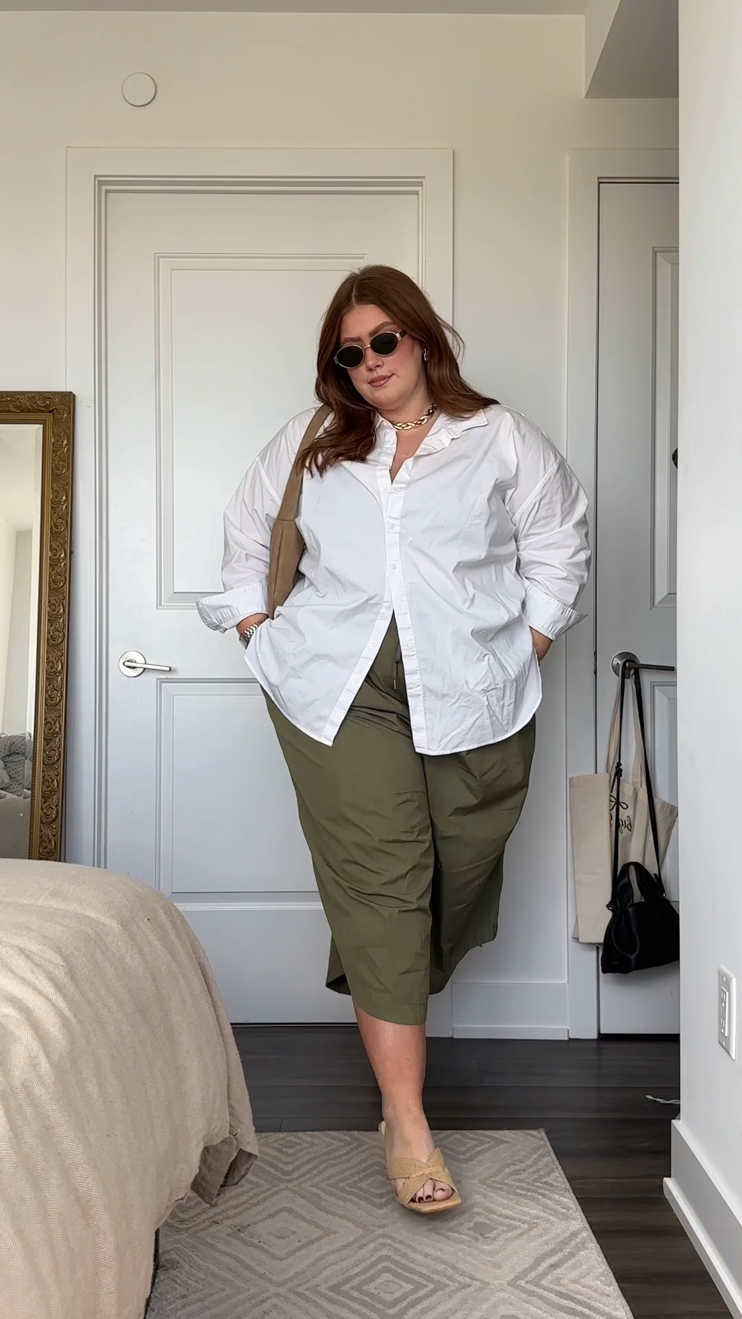 Plus size workwear outfit for the spring!! These green cargo style pants from Anthropologie fit SO well and are so comfortable. Almost a capri length on me since I’m 5’8, but would be longer on someone shorter. I’m wearing a 3X in the pants. 

This outfit would look so cute styled with some trainers as well, but I really wanted to style these new heels from Dolce Vita! They come in regular and wide with options. 

#LTKplussize #LTKstyletip #LTKworkwear