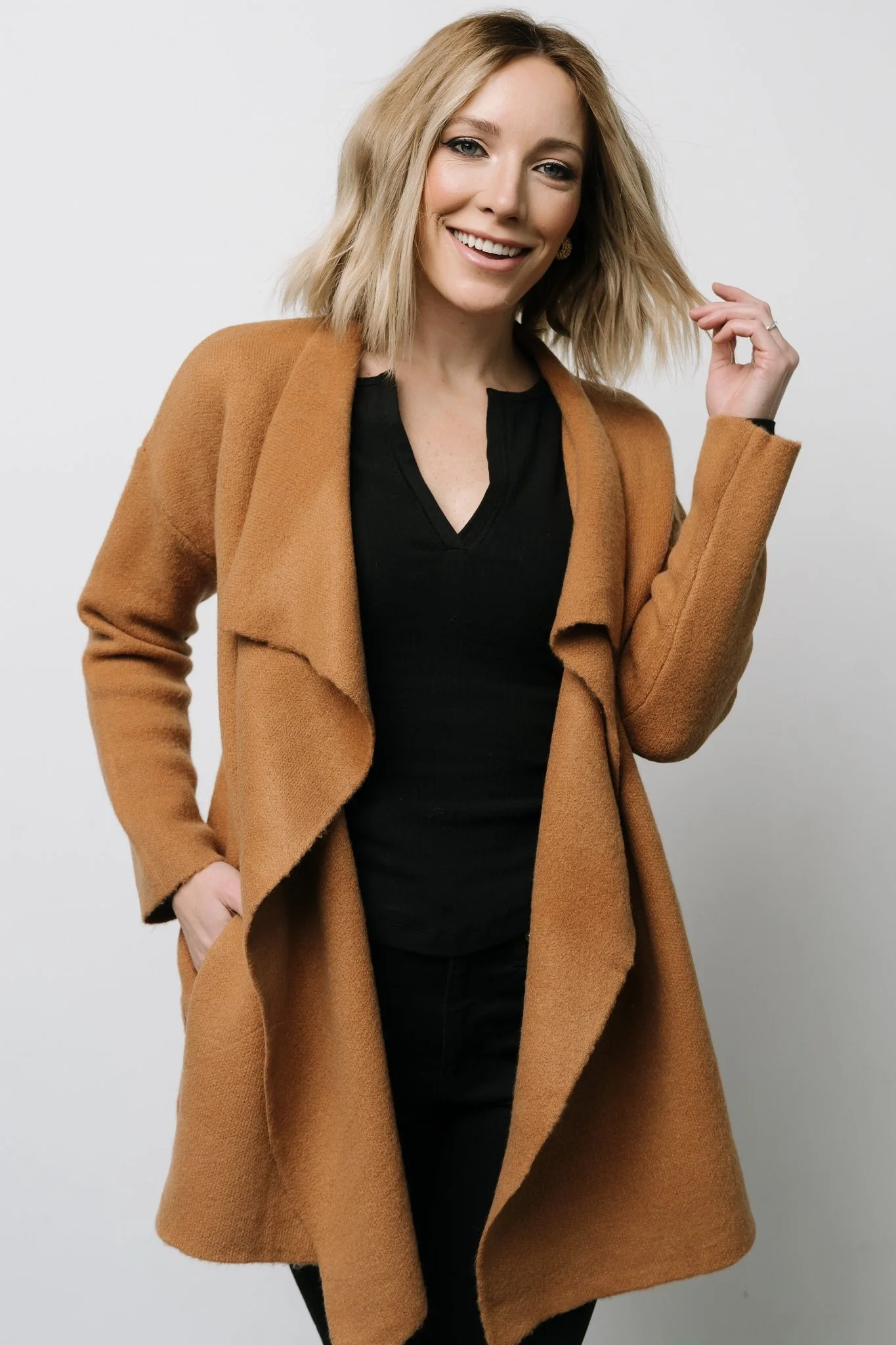 Ellison Lapel Cardigan | Camel | Baltic Born