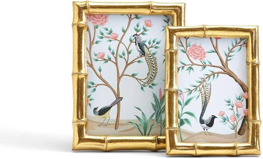 Two's Company Set of 2 Gold Faux Bamboo Photo Frames | Amazon (US)