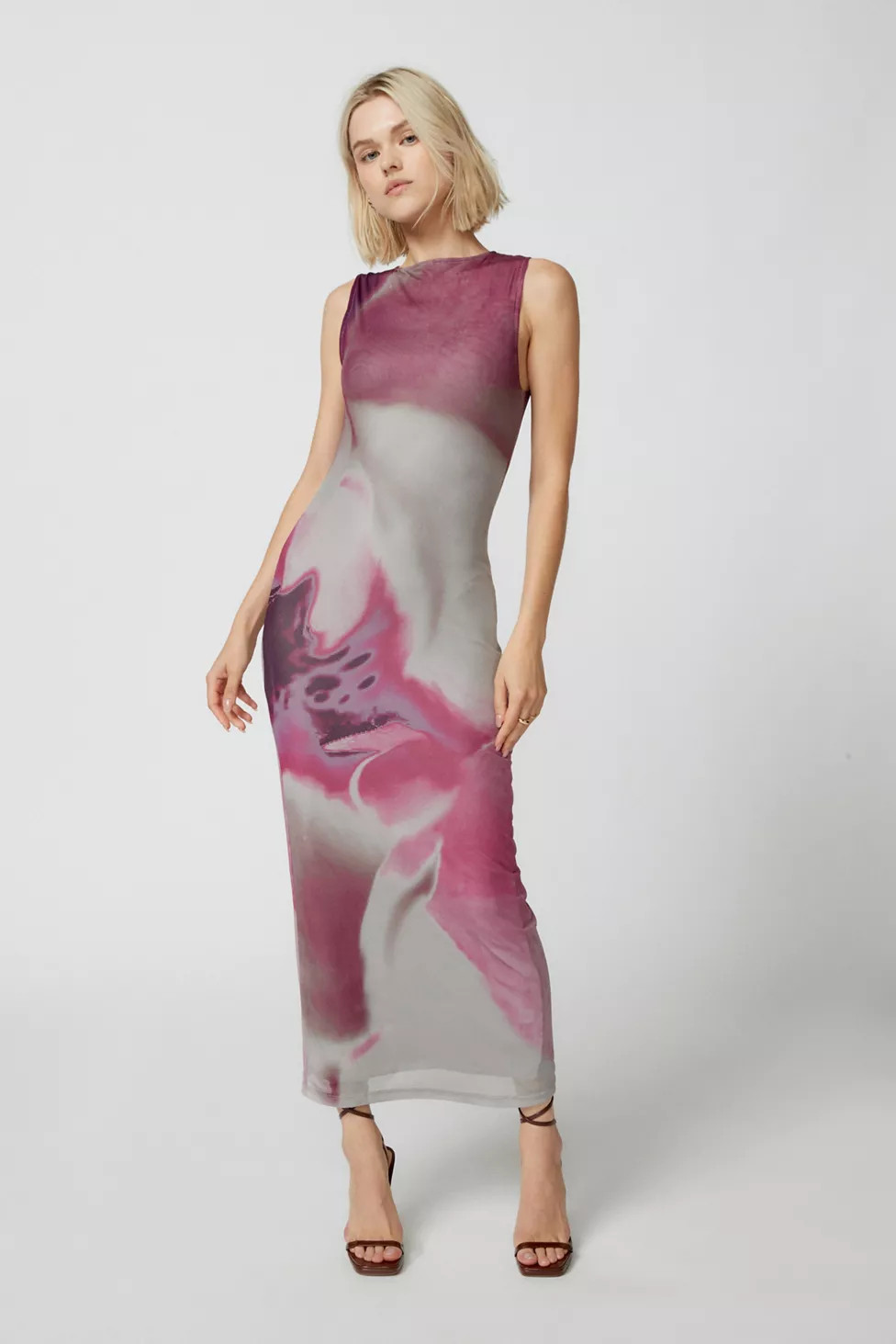 Motel Fayola Mesh Midi Dress | Urban Outfitters (US and RoW)