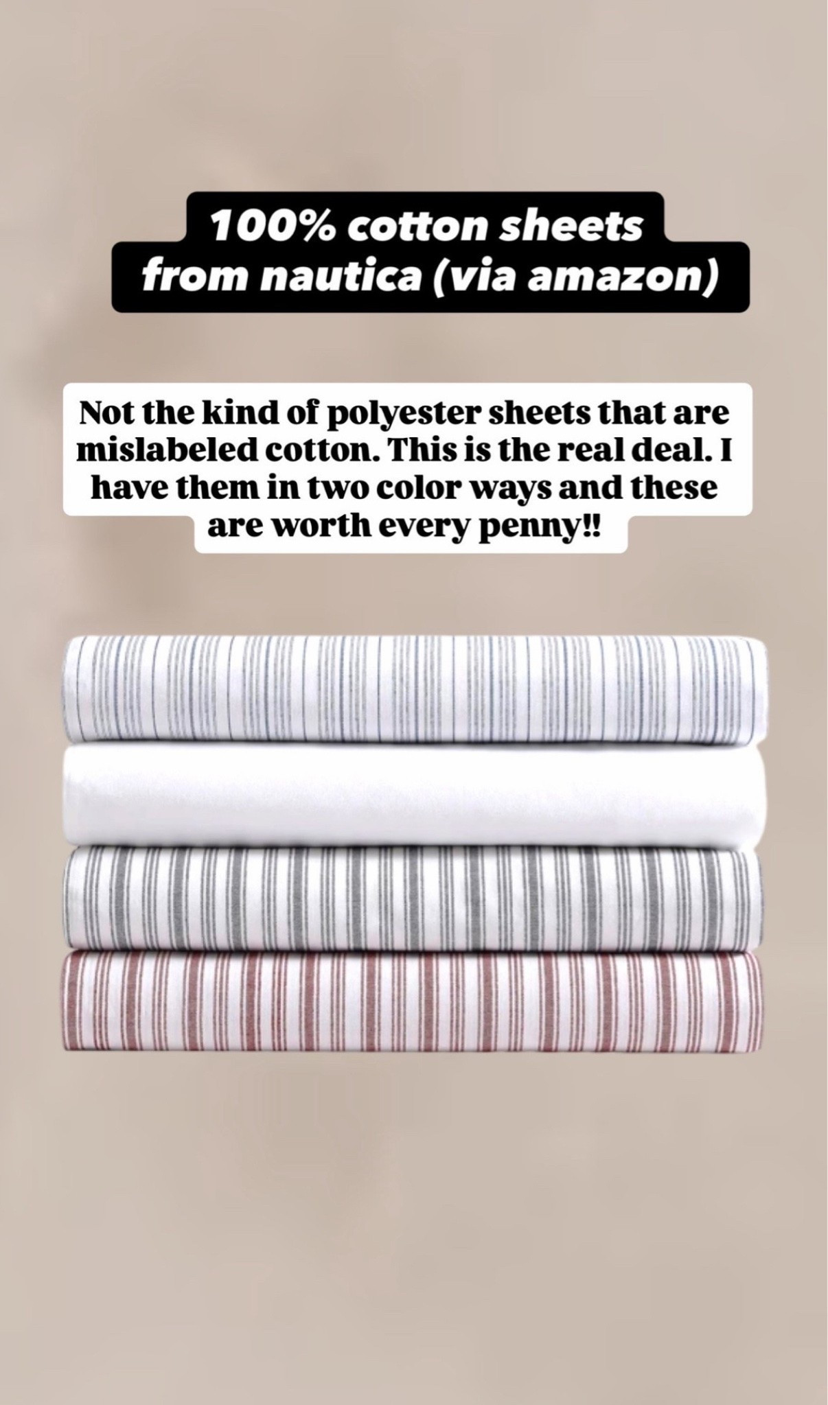 how many times did order what was advertised as 100% cotton just to find out that i was dealing with some kind of synthetic fabric.  these are absolutely guaranteed  cotton and they won't shrink when washing. bonus point : they have the ralph lauren style ! 
i cannot recommend these fitted sheets enough.