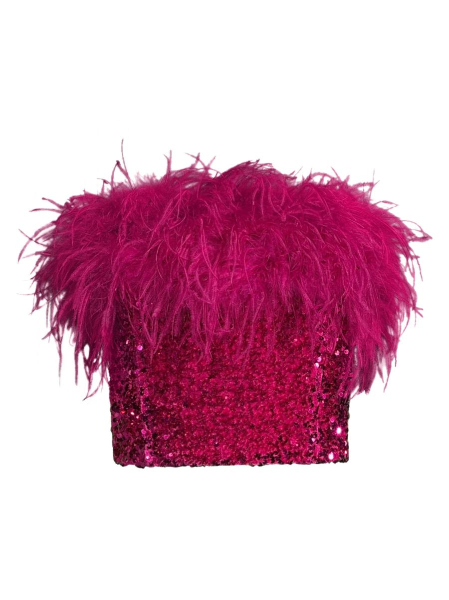 Valeria Feather Top | Saks Fifth Avenue