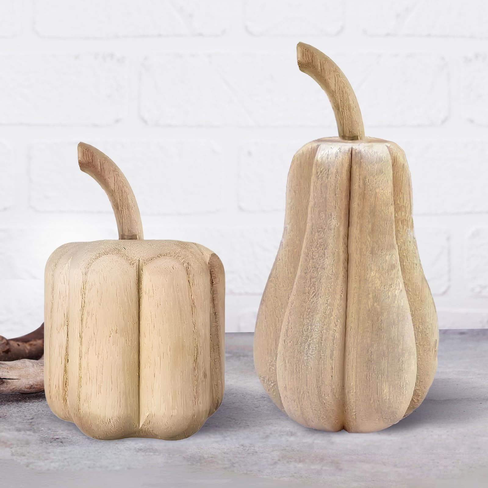 AOCEAN 2 Pcs Thanksgiving Wooden Pumpkins Unfinished Wood Pumpkins to Paint Fall Pumpkin Tabletop... | Amazon (US)