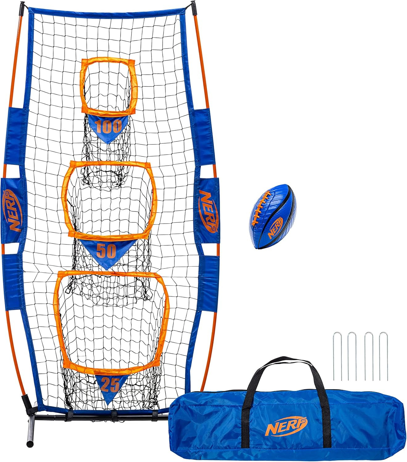 NERF Pro Pass Football Target Toss Net - Kids Football Passing Game Set - 5' x 2' Target Net with... | Amazon (US)