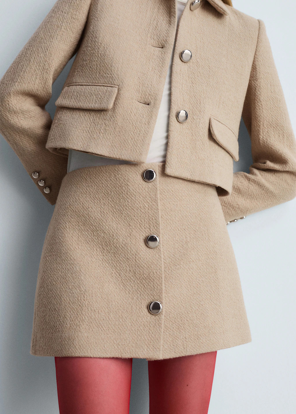 Button detail miniskirt - Women | MANGO United Kingdom | MANGO (UK)