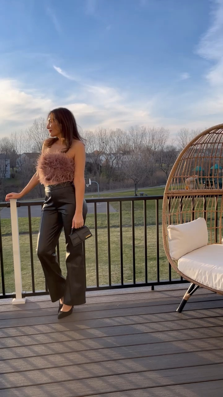 Feather top trend
Leather pants 

#LTKstyletip #LTKfindsunder100 #LTKfindsunder50