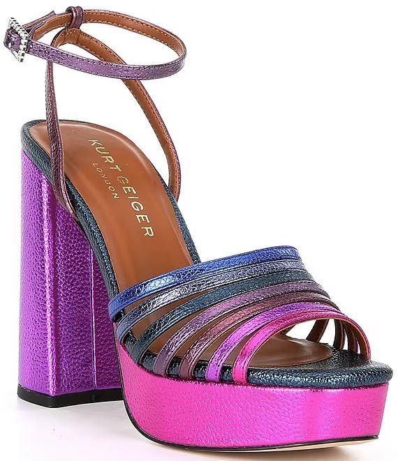 Pierra Metallic Multi-Color Leather Strappy Platform Sandals | Dillard's