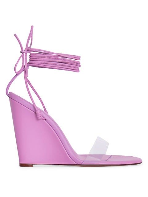 Clara PVC & Leather Wedge Sandals | Saks Fifth Avenue