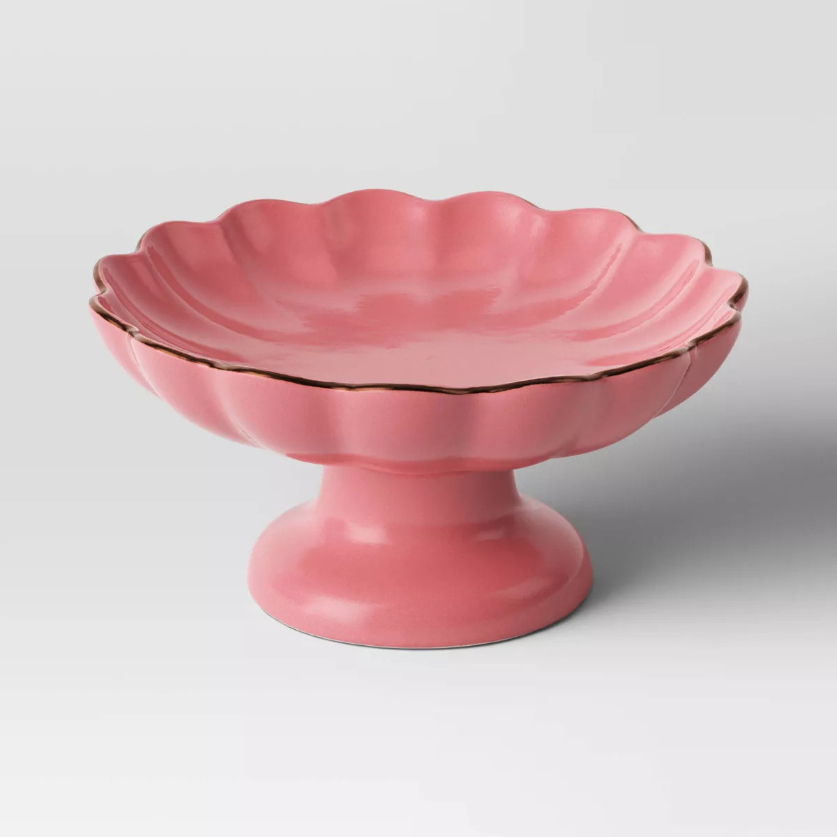 78oz Stoneware Pedestal Serving Bowl Pink - Threshold™ | Target