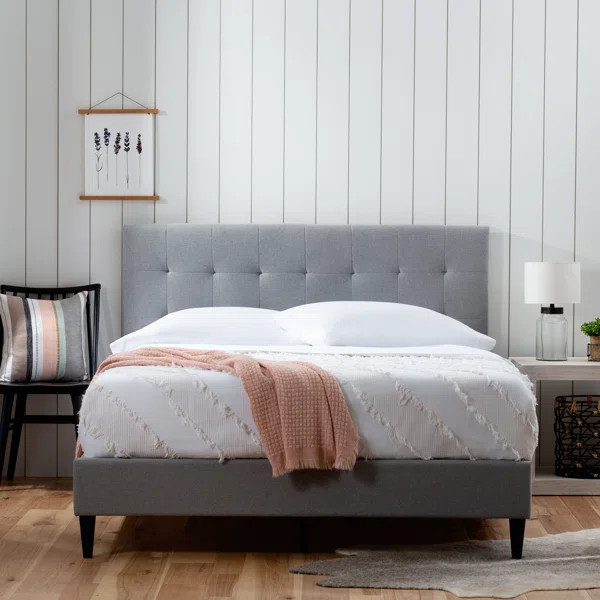 Peters Tufted Upholstered Low Profile Platform Bed | Wayfair Professional