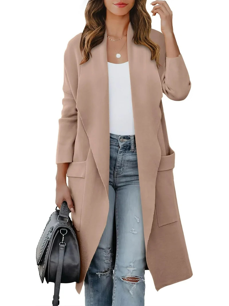 Luniro Women Open Front Coatigan Jackets Long Cardigan Sweaters 2025 Fall Casual Oversized Cardig... | Walmart (US)