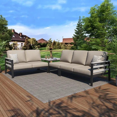 Townsend Outdoor 5 Person Sectional Seating Group With Sunbrella Cushions | Wayfair North America