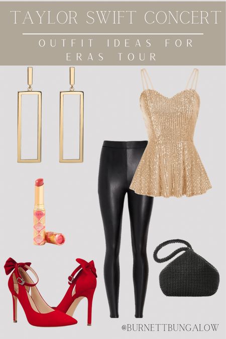 Taylor Swift concert outfit ideas sequins edition. These are outfit ideas for the Taylor Swift Eras Tour. 

Swiftie, Concert, Stadium Bag, Taylor Swift Concert, Lavender Haze, Concert outfit, Taylor Swift Concert Outfit, Lover Concert, Taylor Swift Eras, Taylor's Version, all to well, starlight, loving him was red, red hearts, heart sunglasses, Taylor Swift Concert, Taylor Swift, Concert Outfit, Eras Tour, Fearless, Era Outfit, Sequin outfits, Sparkle Pants, Sequin dress, Fringe dress, Rose Gold, Gold Accessories, Tour, Show, Music Festival, Travel, Love Story, You Belong With Me
Forever & Always
 
