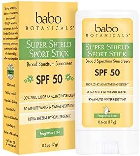 Babo Botanicals Super Shield Zinc Sport Stick Sunscreen SPF 50 with Soothing Organic Ingredients,... | Amazon (US)