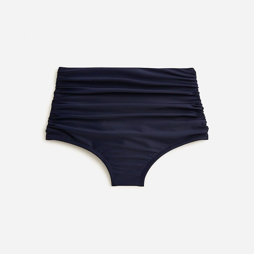 Ruched high-rise full-coverage bikini bottom | J.Crew US