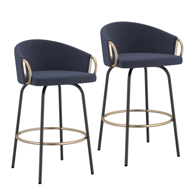 Zora Swivel 26.25'' Counter Stool (Set of 2) | Wayfair North America