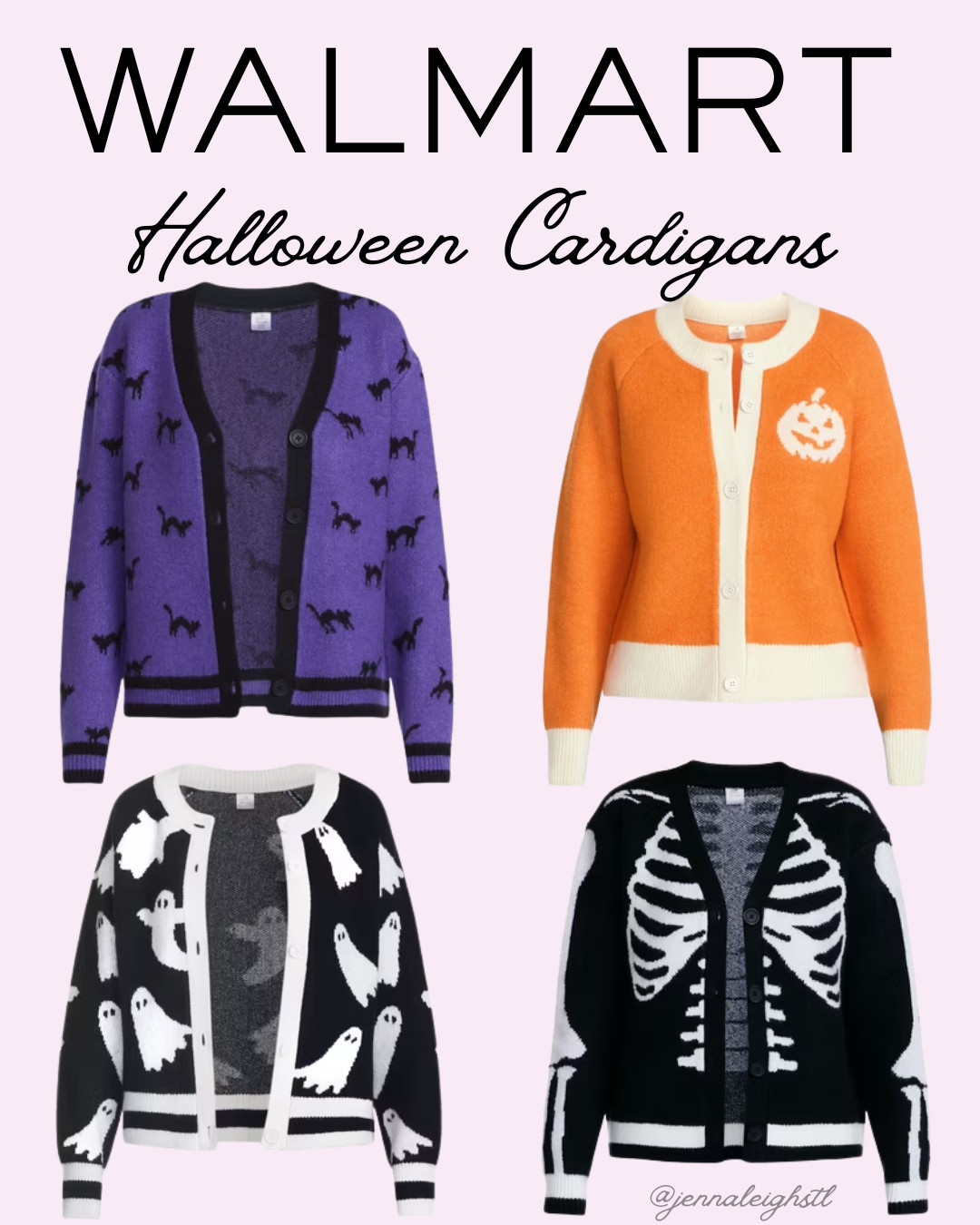 Halloween cardigans at Walmart! 🎃👻 These Way to Celebrate cardigans come in the cutest Halloween prints, including skeletons, jack-o’-lanterns, and ghosts. Such a fun way to add a little spooky style to your fall wardrobe! 

 #LTKootd #LTKSeasonal #LTKMidsize