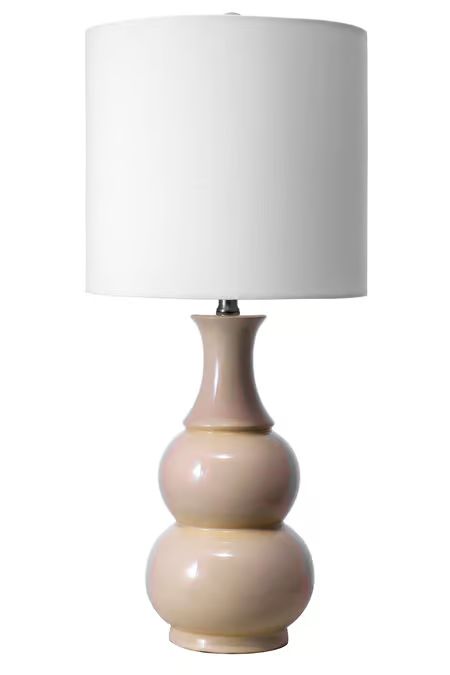 Cream 29-inch Samantha Ceramic Gourd Table Lamp | Rugs USA