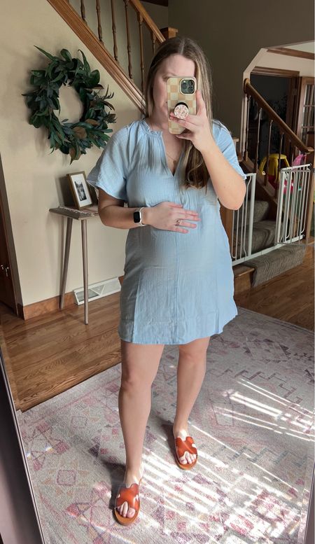 This linen swing dress from Old Navy would be the perfect beach coverup! I sized down to a Medium but I would have preferred the large for both a growing belly and not! I would size up if you have hips/bump! 

#LTKbump