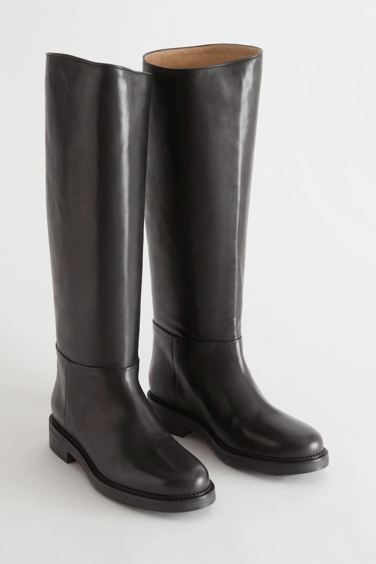 Leather Riding Boots | H&M (UK, MY, IN, SG, PH, TW, HK)