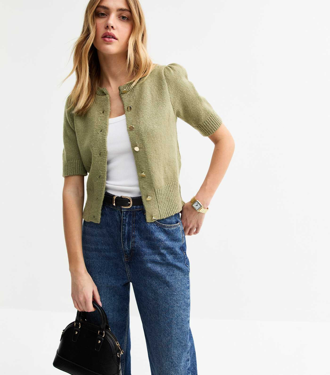 Khaki Half Sleeve Cardigan | New Look | New Look (UK)