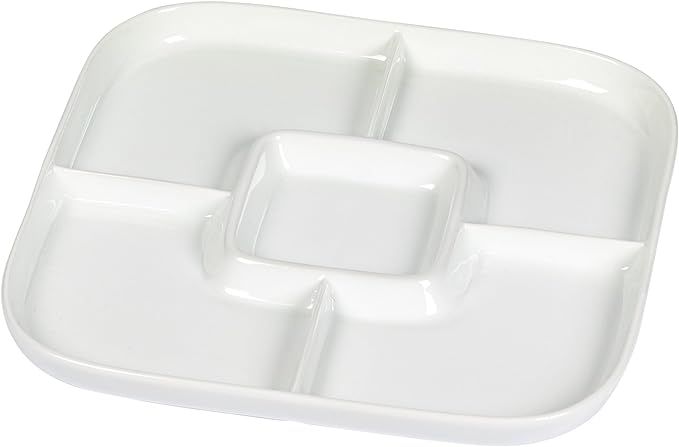 Denmark White Porcelain Chip Resistant Scratch Resistant Commercial Grade Serveware, 14" Square 5... | Amazon (US)