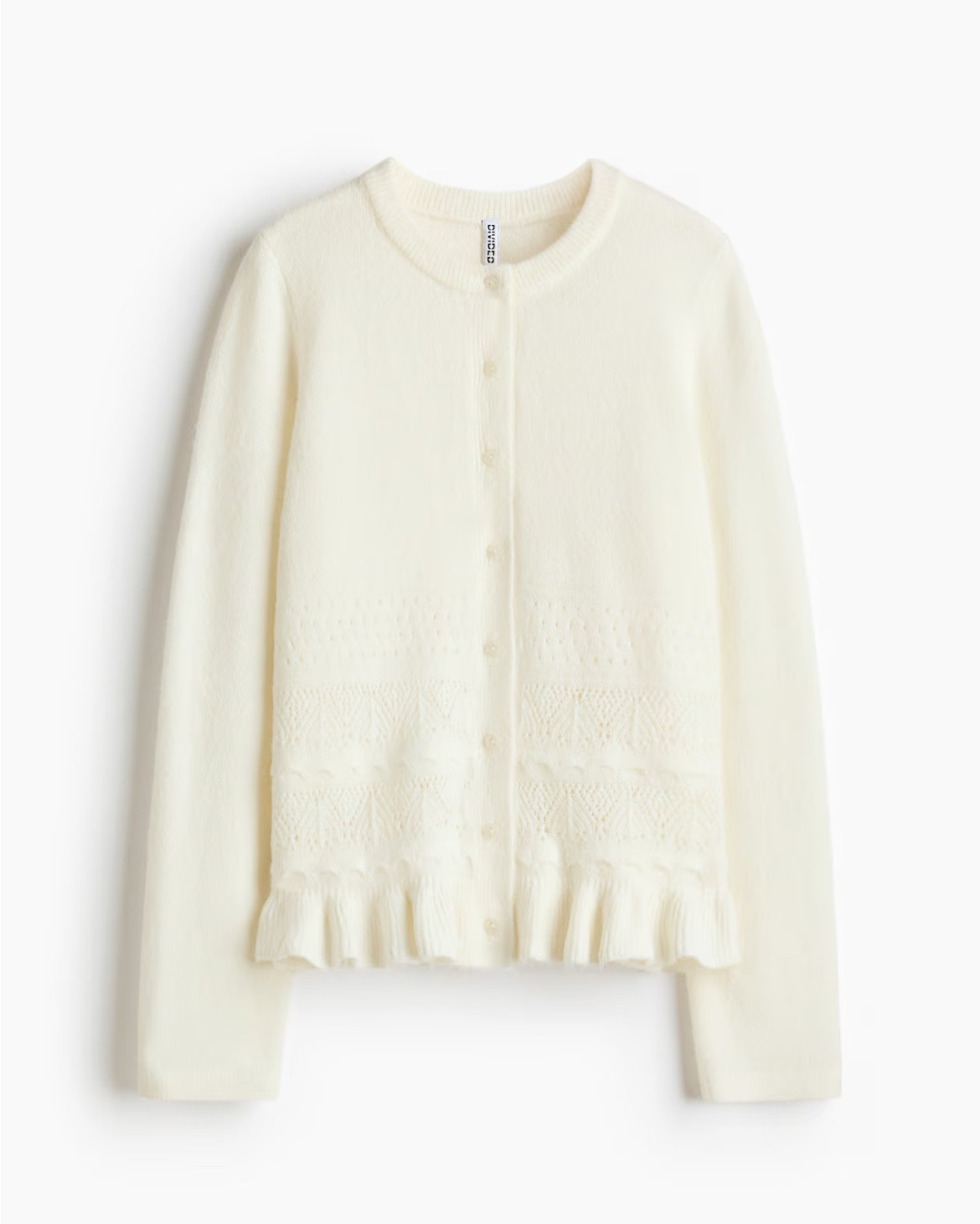 Ruffle detail cream cardigan 

#LTKSeasonal #LTKFindsUnder50