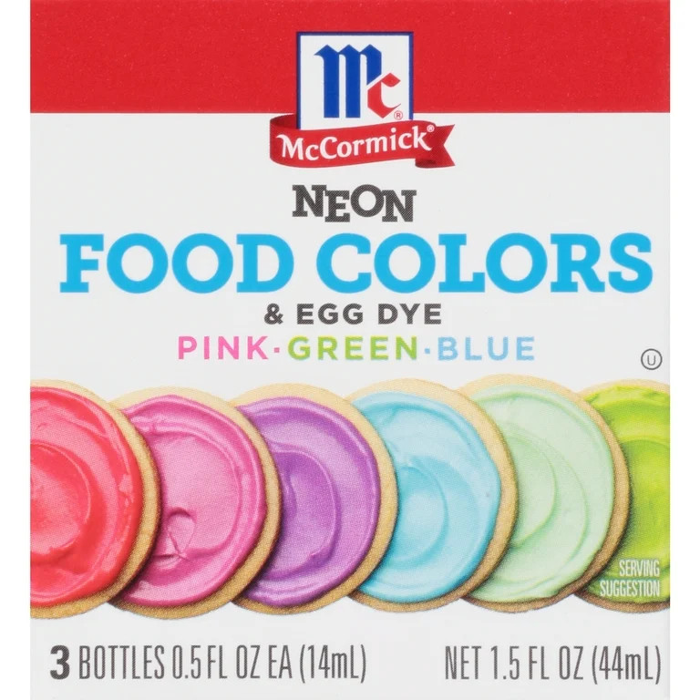 McCormick Kosher Neon Food Colors & Egg Dye, 1.5 fl oz Box | Walmart (US)