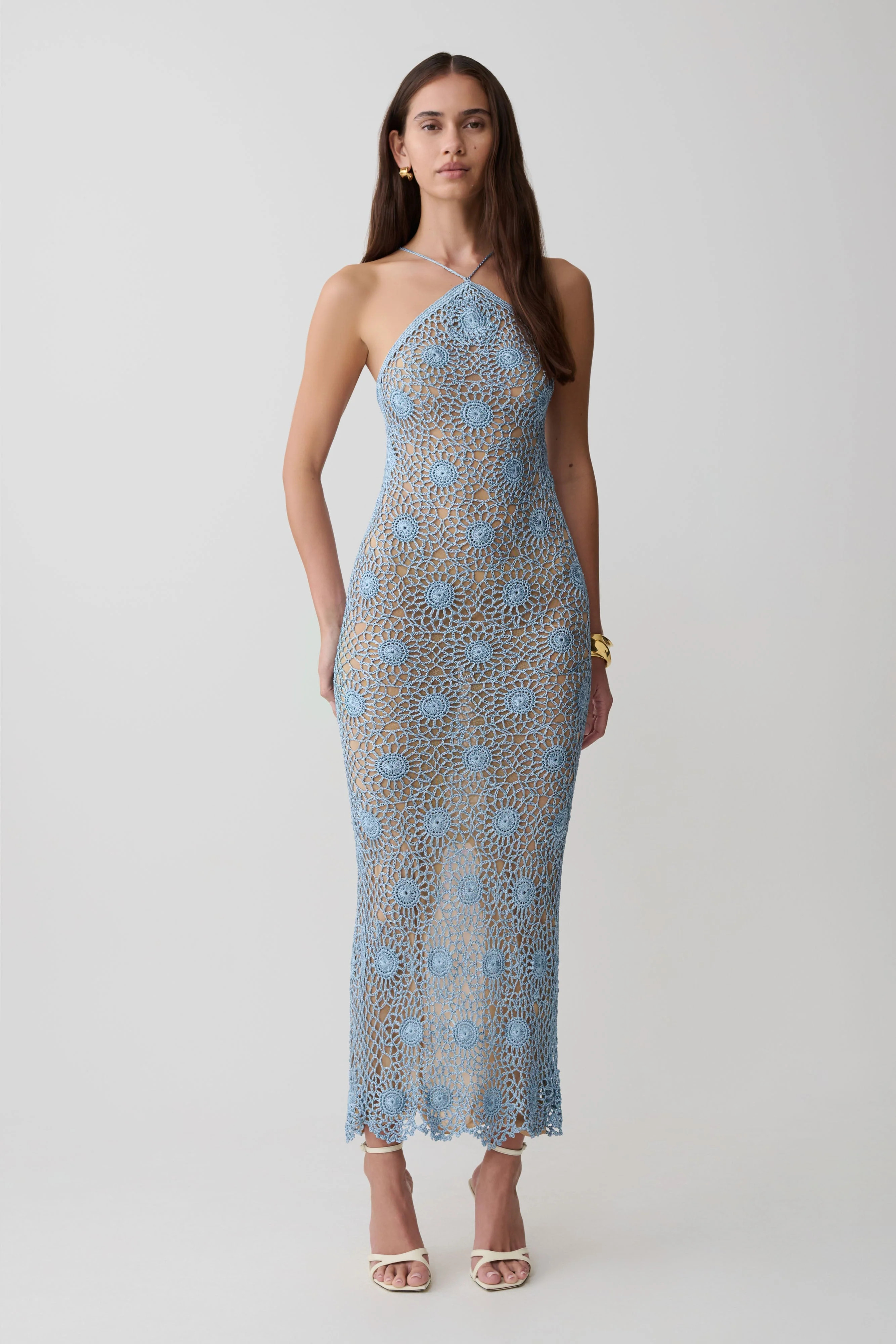 Sam Halter Hand Crochet Maxi Dress - Periwinkle | MESHKI US