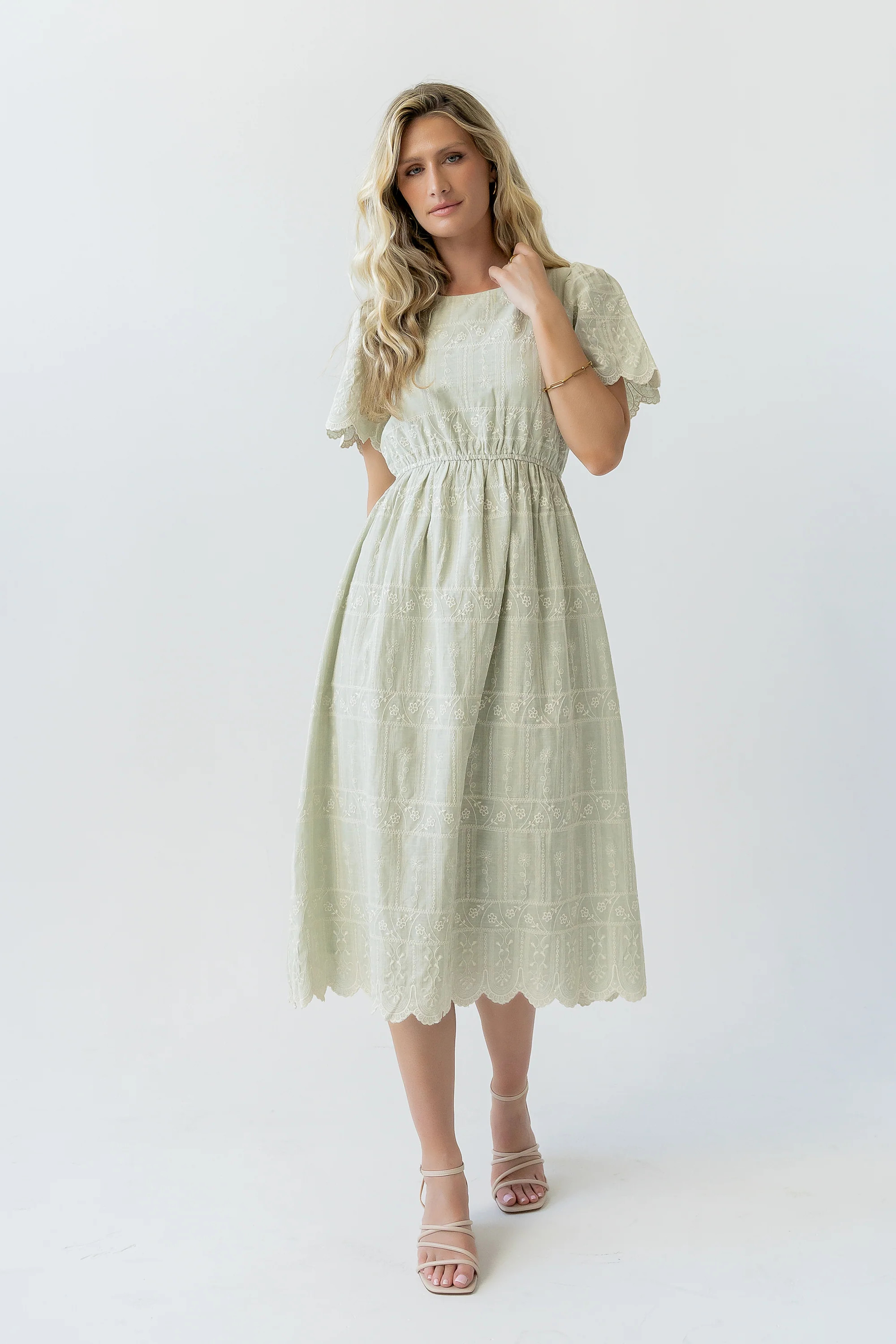 Scotty Embroidered Midi Dress | Böhme US