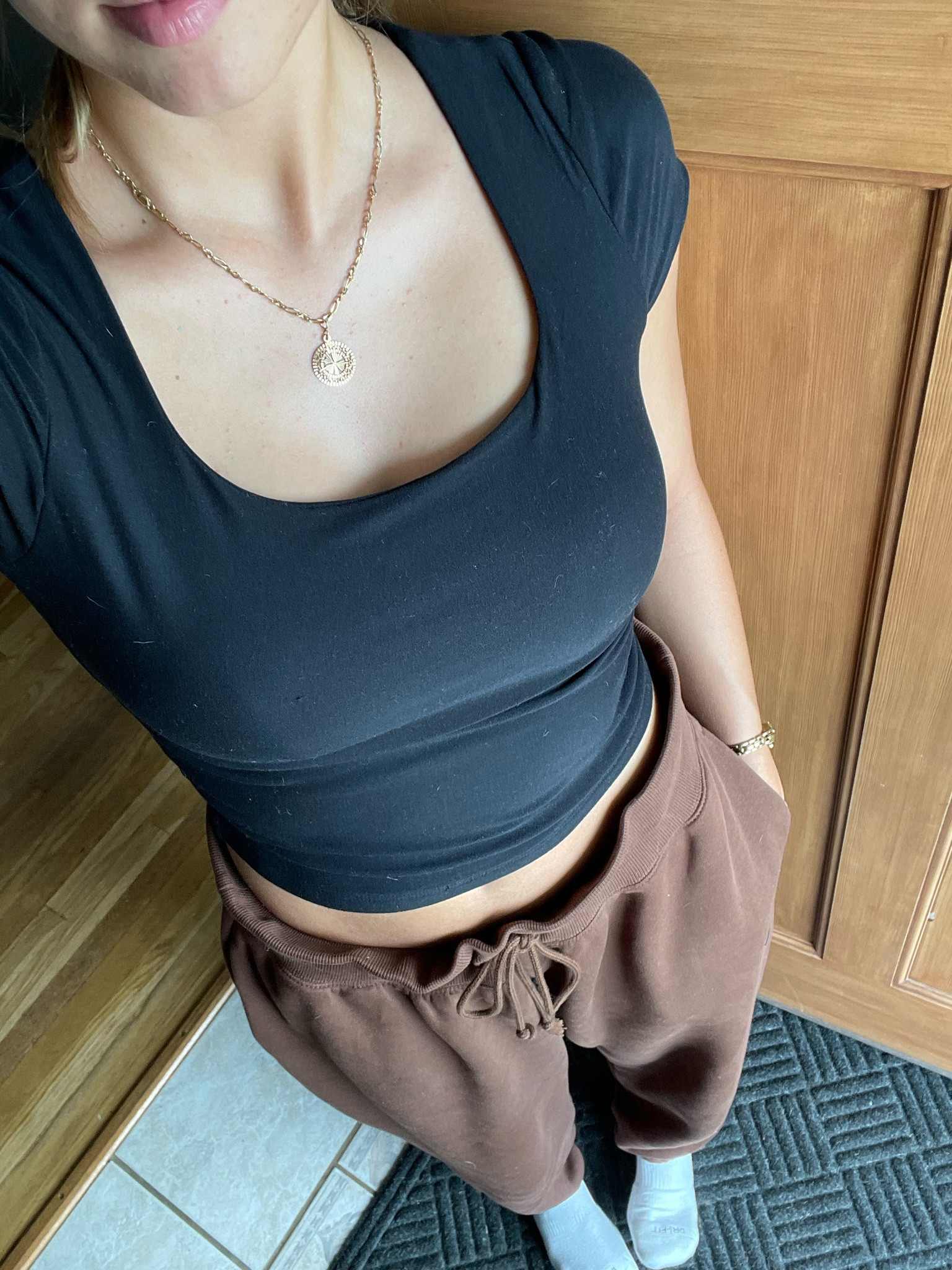 wearing a medium top and xl bottoms!