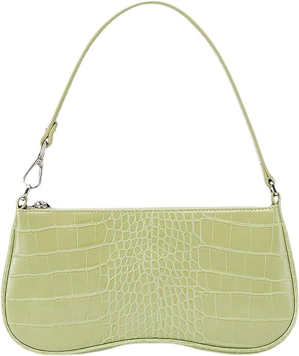 JW PEI 90s Shoulder Bag for Women Vegan Leather Crocodile Purse Classic Clutch Handbag | Amazon (US)