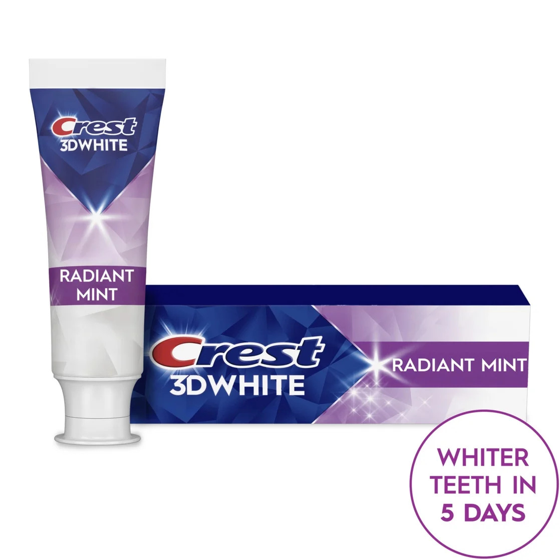 Crest 3D White Advanced Teeth Whitening Toothpaste, Radiant Mint, 2.4 oz | Walmart (US)