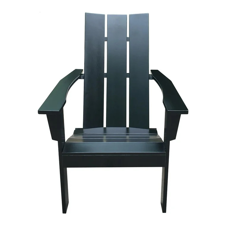 Mainstays Wood Outdoor Modern Adirondack Chair, Black Color - Walmart.com | Walmart (US)