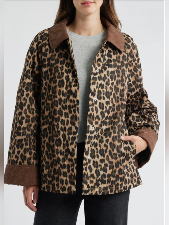 Sam Edelman Leopard Print Utility Jacket in Brown & Black Sz M EUC | Poshmark