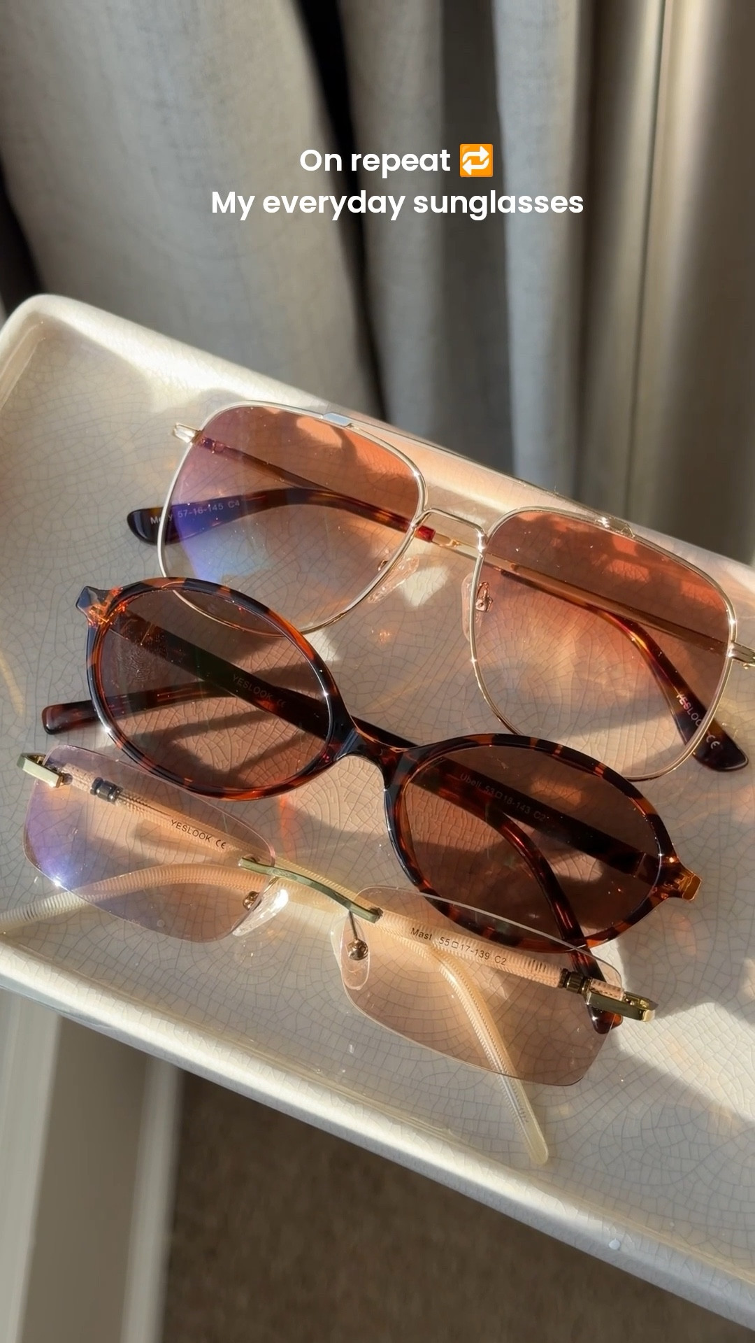 These sunglasses have been on repeat 🔁😎
Miu Miu–inspired styles, fully customizable (dark lenses, blue light, or prescription!) from @yessglasses. Cute and practical? Say less 🤍

#LTKgrwm #LTKTravel #LTKootd