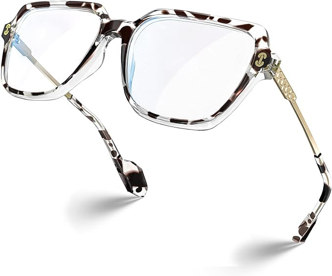 VISOONE Oversized Blue Light Blocking Glasses with Chic Square TR90 Frame and Metal Temple for Wo... | Amazon (US)