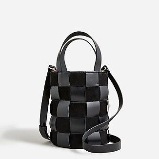 Woven bucket bag in leather and suede | J.Crew US